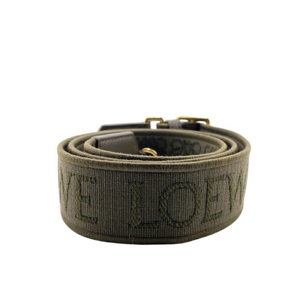 LOEWE- medium flamenco bag with tonal logo strap in khaki green - Picture 2 of 10